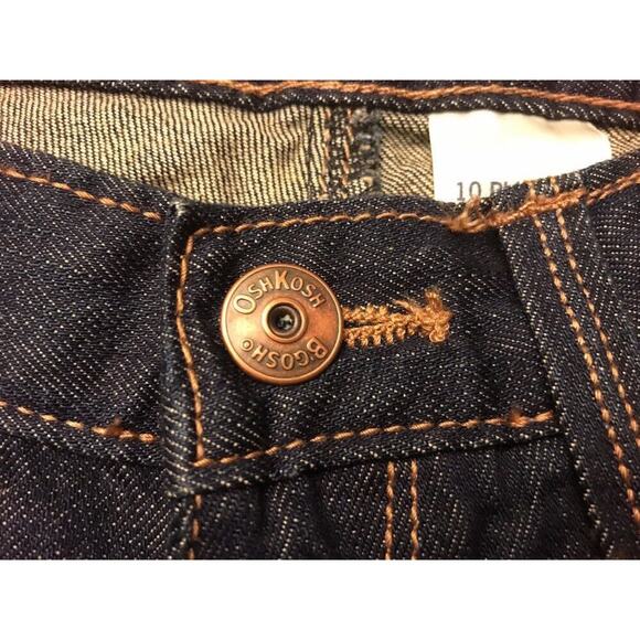 10 Plus OshKosh B'gosh Boot Cut Adjustable Waist Girls Jeans New Dark Wash Denim - Picture 3 of 12